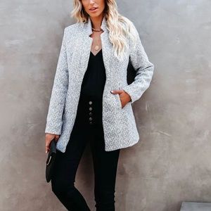 Zara heather gray herringbone jacket